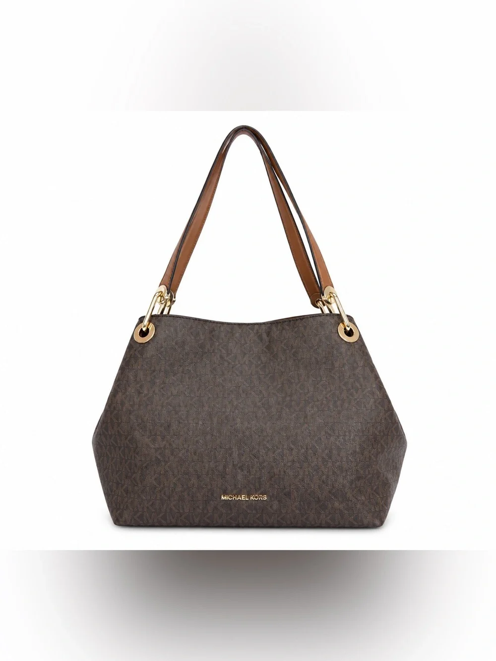 Michael Kors Women’s Brown Signature Logo Shoulder Tote Bag